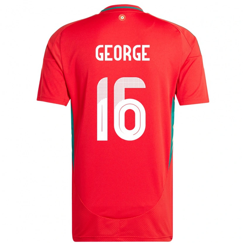 Danxen Mann Wales Trey George #16 Rød Hjemmetrøye Drakt Trøye 24-26 Skjorter T-Skjorte