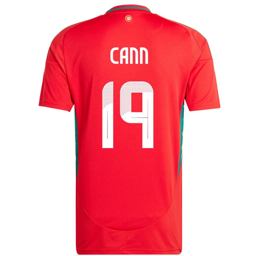 Danxen Mann Wales Ethan Cann #19 Rød Hjemmetrøye Drakt Trøye 24-26 Skjorter T-Skjorte