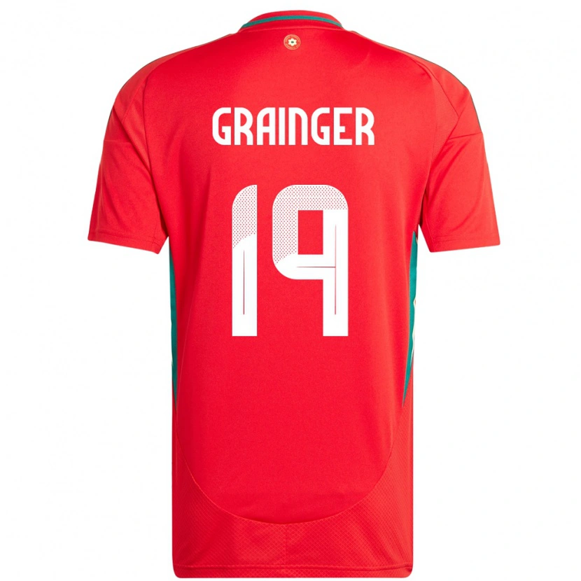 Danxen Mann Wales William Grainger #19 Rød Hjemmetrøye Drakt Trøye 24-26 Skjorter T-Skjorte