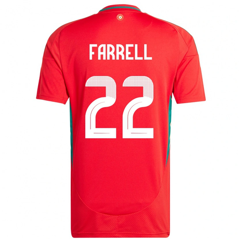 Danxen Mann Wales Joshua Farrell #22 Rød Hjemmetrøye Drakt Trøye 24-26 Skjorter T-Skjorte