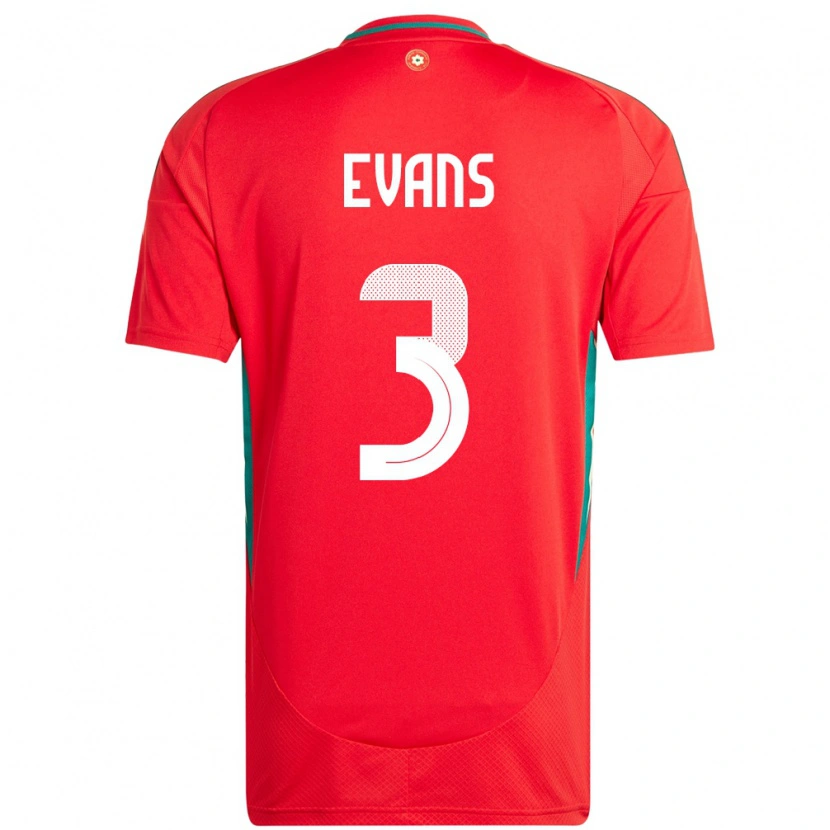 Danxen Mann Wales Gemma Evans #3 Rød Hjemmetrøye Drakt Trøye 24-26 Skjorter T-Skjorte