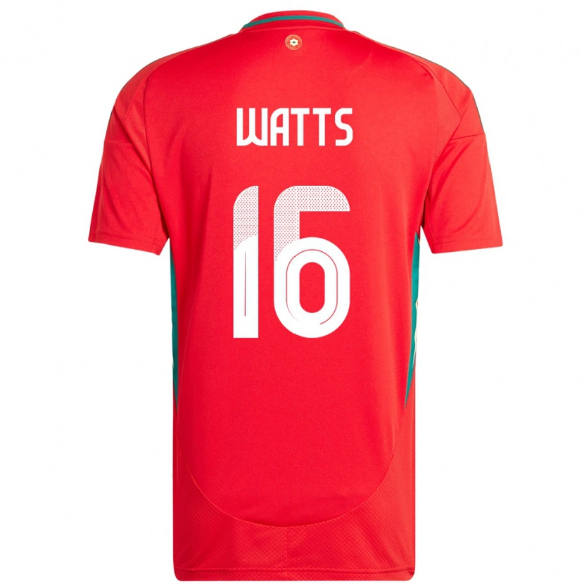 Danxen Mann Wales Daniel Watts #16 Rød Hjemmetrøye Drakt Trøye 24-26 Skjorter T-Skjorte