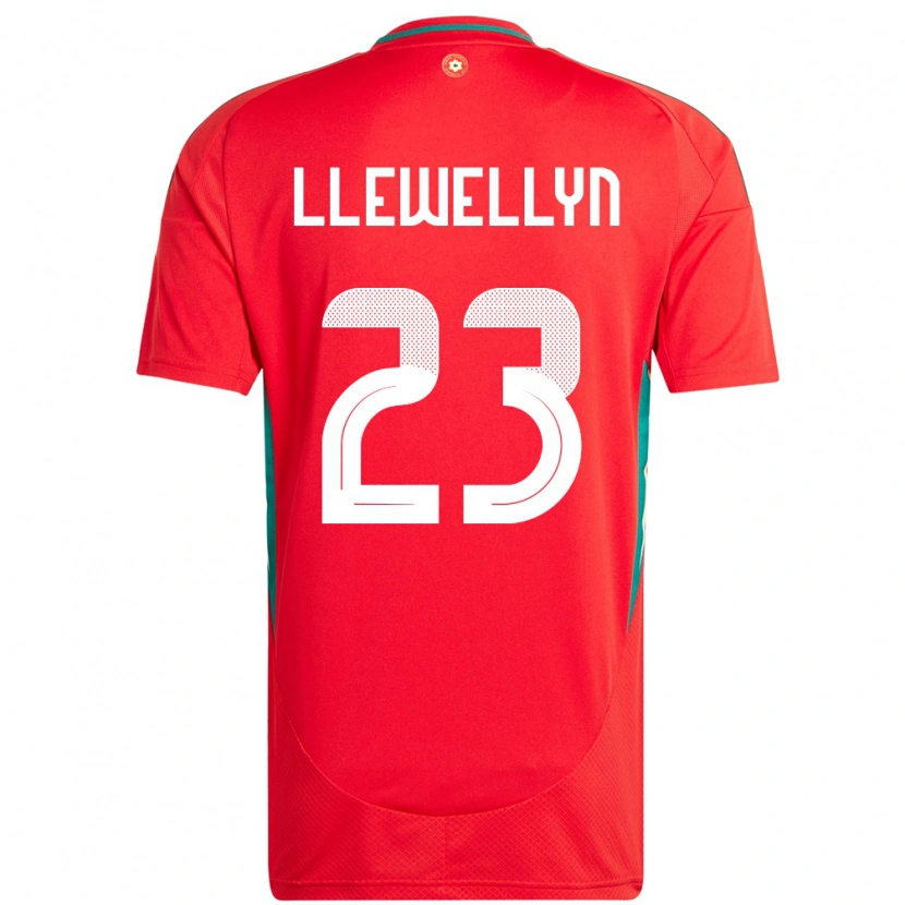 Danxen Mann Wales Ffion Llewellyn #23 Rød Hjemmetrøye Drakt Trøye 24-26 Skjorter T-Skjorte