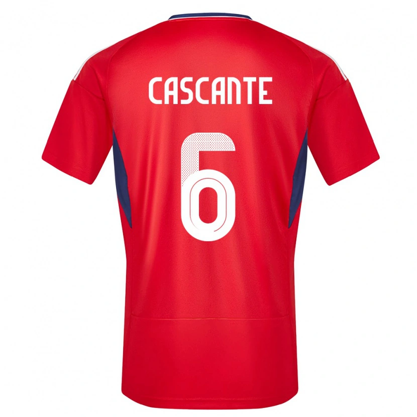 Danxen Mann Costa Rica Julio Cascante #6 Rød Hjemmetrøye Drakt Trøye 24-26 Skjorter T-Skjorte