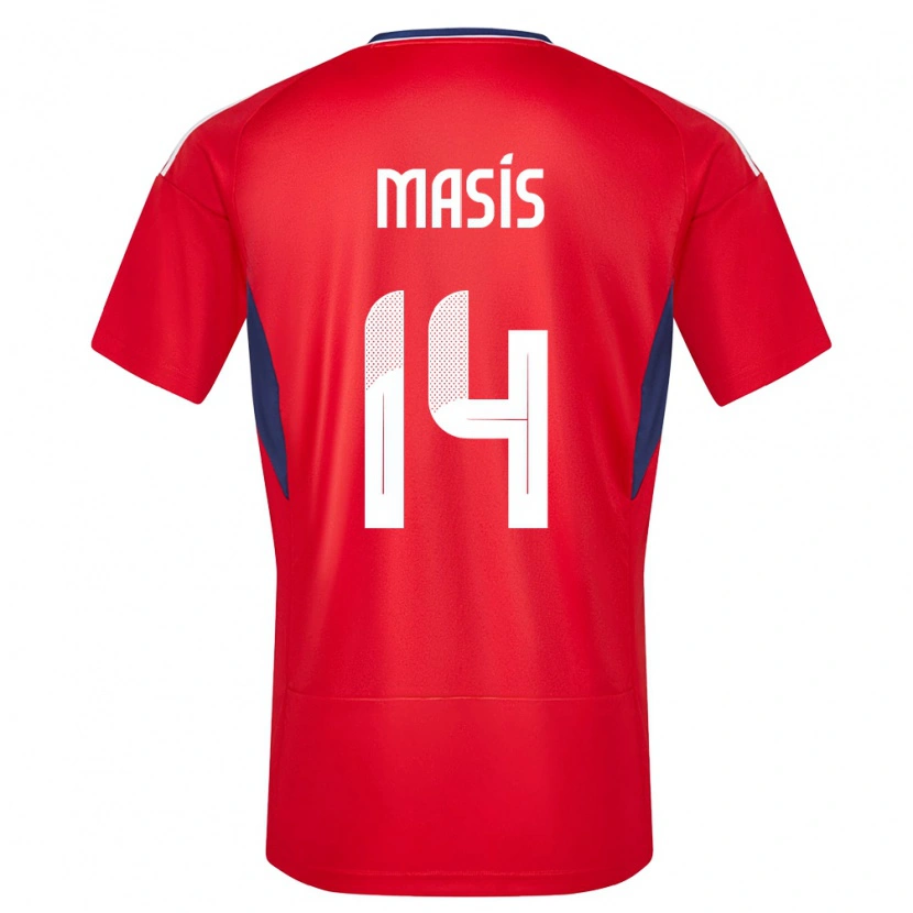 Danxen Mann Costa Rica Dylan Masís #14 Rød Hjemmetrøye Drakt Trøye 24-26 Skjorter T-Skjorte