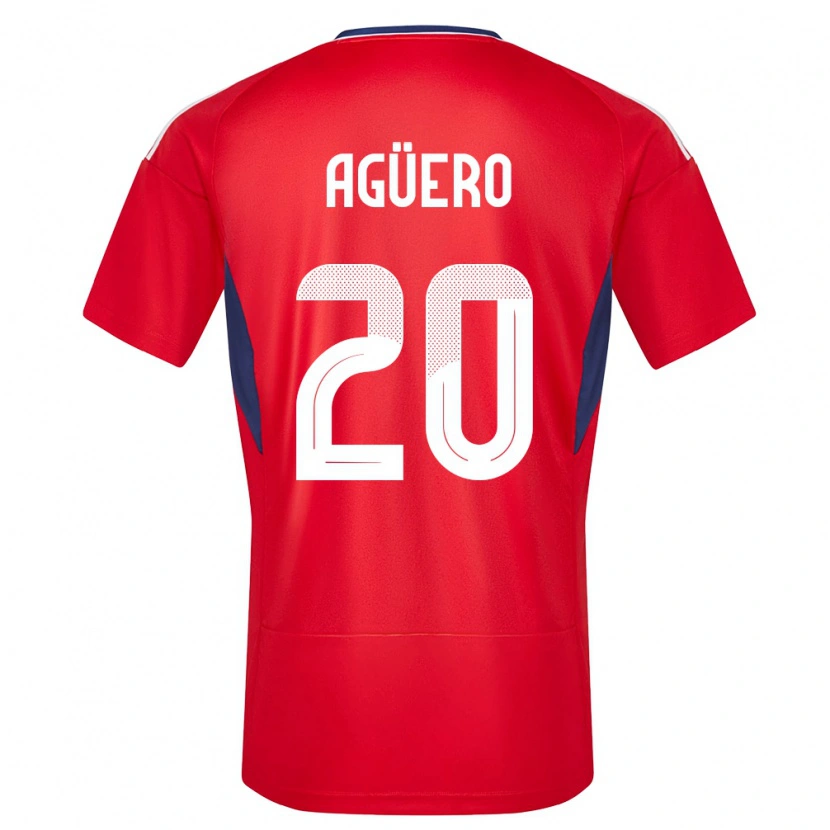Danxen Mann Costa Rica Pablo Agüero #20 Rød Hjemmetrøye Drakt Trøye 24-26 Skjorter T-Skjorte