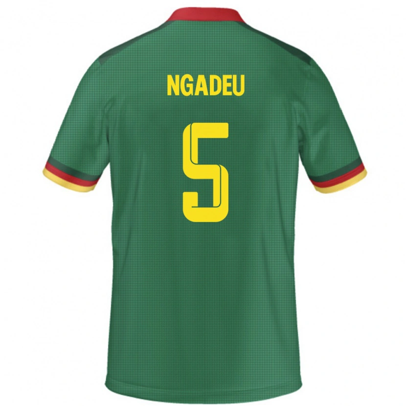 Danxen Mann Kamerun Michael Ngadeu #5 Grønn Hjemmetrøye Drakt Trøye 24-26 Skjorter T-Skjorte