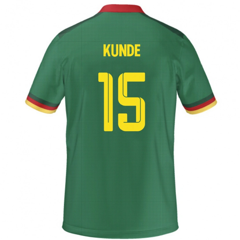 Danxen Mann Kamerun Pierre Kunde #15 Grønn Hjemmetrøye Drakt Trøye 24-26 Skjorter T-Skjorte
