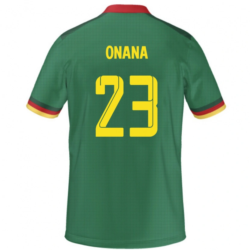 Danxen Mann Kamerun André Onana #23 Grønn Hjemmetrøye Drakt Trøye 24-26 Skjorter T-Skjorte
