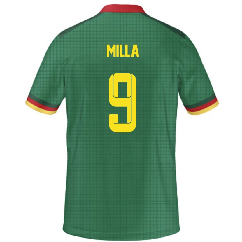 Danxen Mann Kamerun Kevin-Prince Milla #9 Grønn Hjemmetrøye Drakt Trøye 24-26 Skjorter T-Skjorte