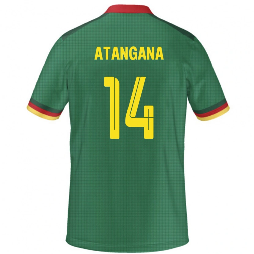 Danxen Mann Kamerun Joseph Atangana #14 Grønn Hjemmetrøye Drakt Trøye 24-26 Skjorter T-Skjorte