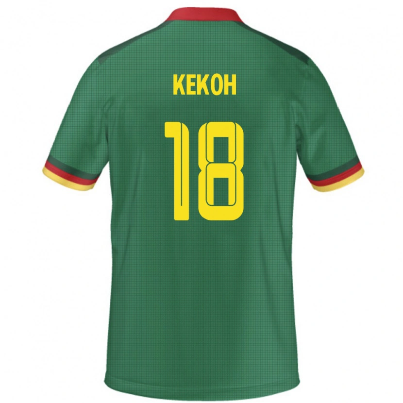 Danxen Mann Kamerun Felix Kekoh #18 Grønn Hjemmetrøye Drakt Trøye 24-26 Skjorter T-Skjorte