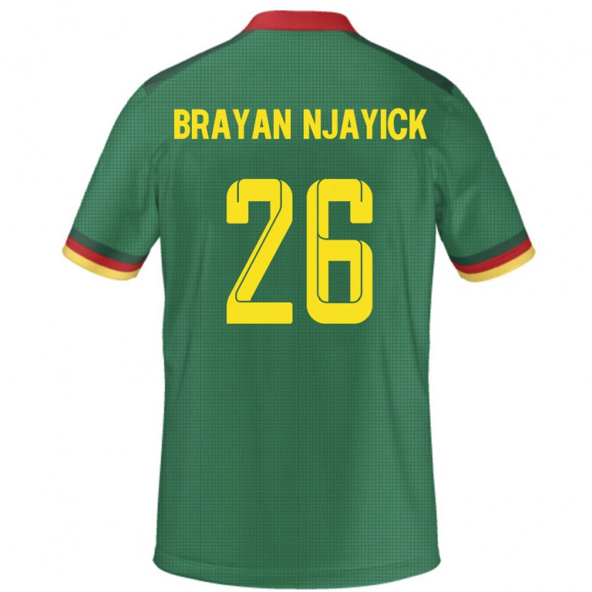 Danxen Mann Kamerun Fils Brayan Njayick #26 Grønn Hjemmetrøye Drakt Trøye 24-26 Skjorter T-Skjorte