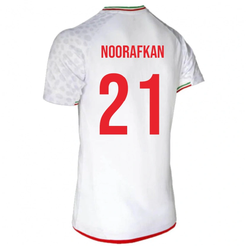 Danxen Mann Iran Omid Noorafkan #21 Hvit Hjemmetrøye Drakt Trøye 24-26 Skjorter T-Skjorte