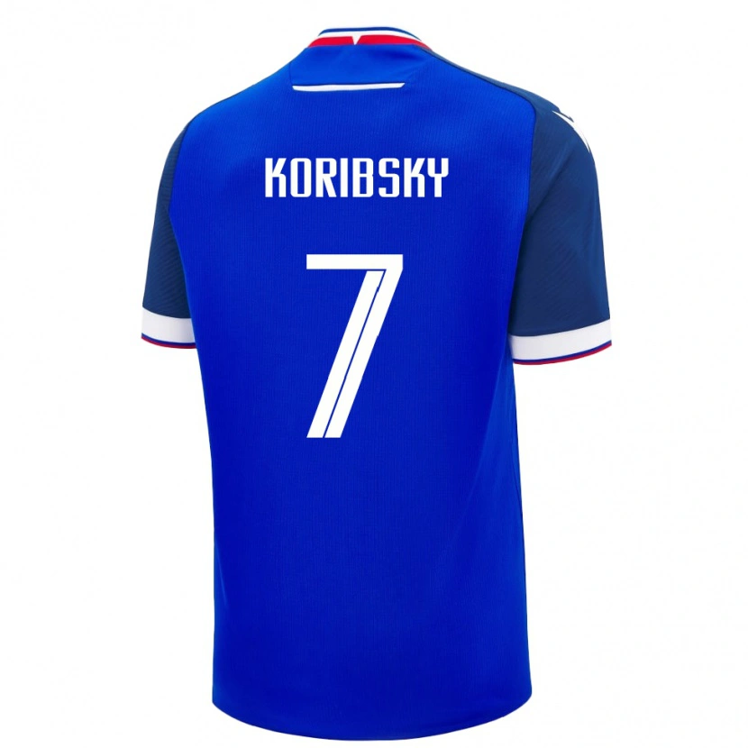 Danxen Mann Slovakia Simon Koribsky #7 Blå Hjemmetrøye Drakt Trøye 24-26 Skjorter T-Skjorte