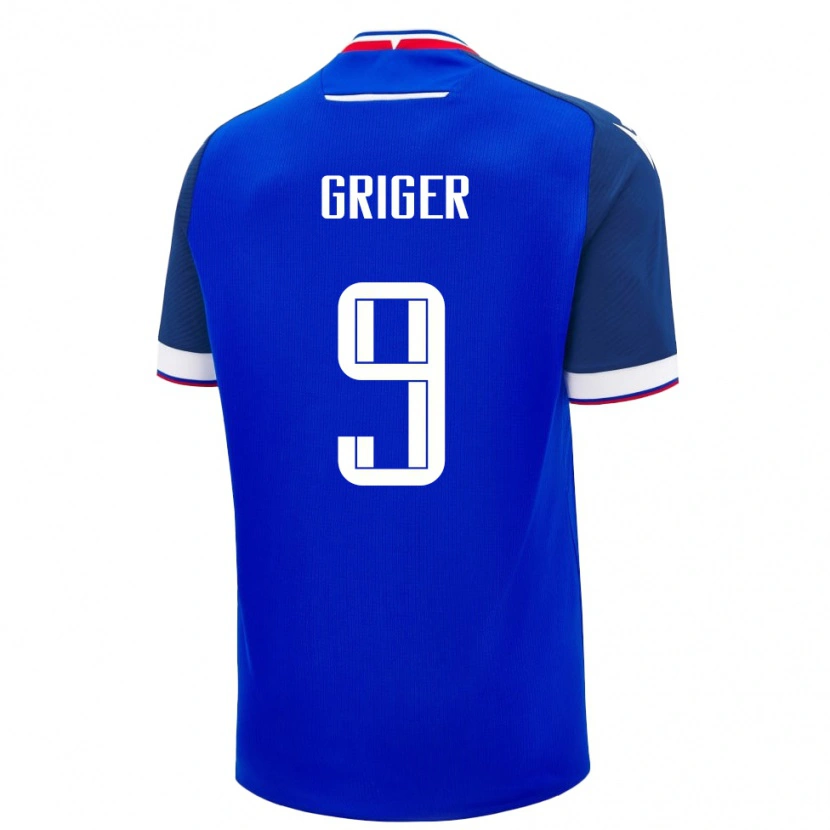 Danxen Mann Slovakia Adam Griger #9 Blå Hjemmetrøye Drakt Trøye 24-26 Skjorter T-Skjorte