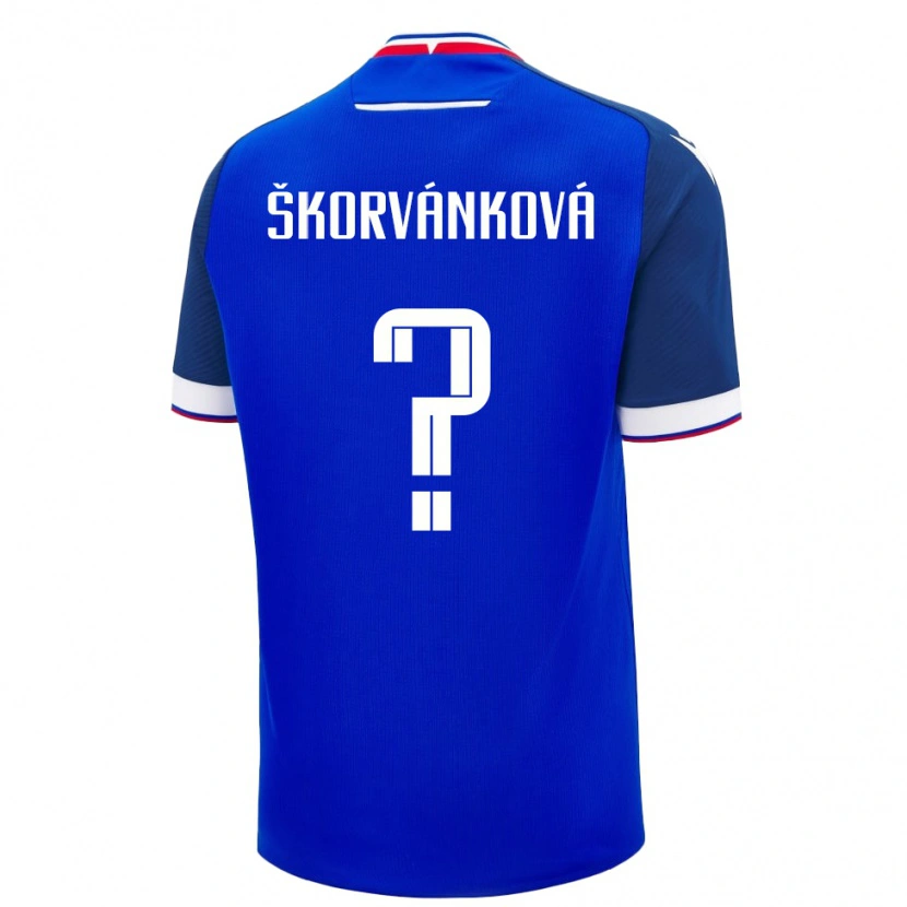 Danxen Mann Slovakia Dominika Škorvánková #0 Blå Hjemmetrøye Drakt Trøye 24-26 Skjorter T-Skjorte