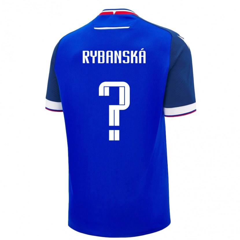 Danxen Mann Slovakia Nikola Rybanská #0 Blå Hjemmetrøye Drakt Trøye 24-26 Skjorter T-Skjorte