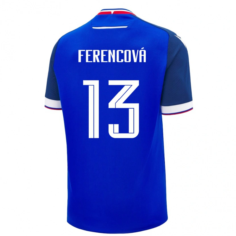 Danxen Mann Slovakia Michaela Ferencová #13 Blå Hjemmetrøye Drakt Trøye 24-26 Skjorter T-Skjorte