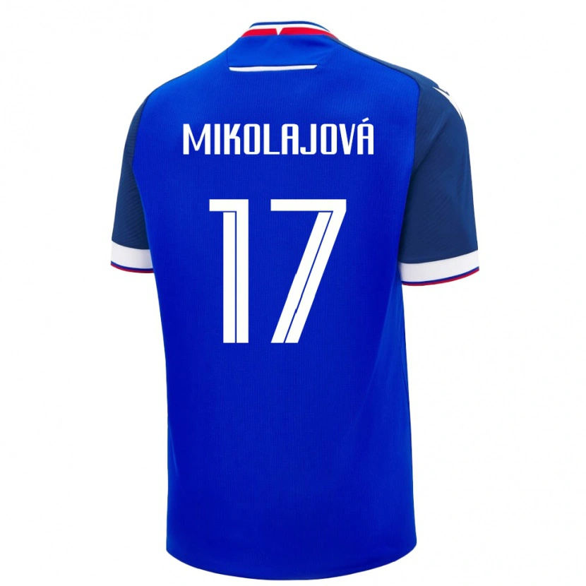 Danxen Mann Slovakia Mária Mikolajová #17 Blå Hjemmetrøye Drakt Trøye 24-26 Skjorter T-Skjorte