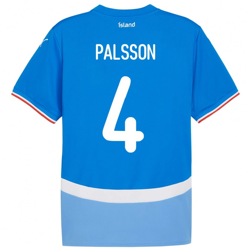 Danxen Mann Island Victor Pálsson #4 Blå Hjemmetrøye Drakt Trøye 24-26 Skjorter T-Skjorte