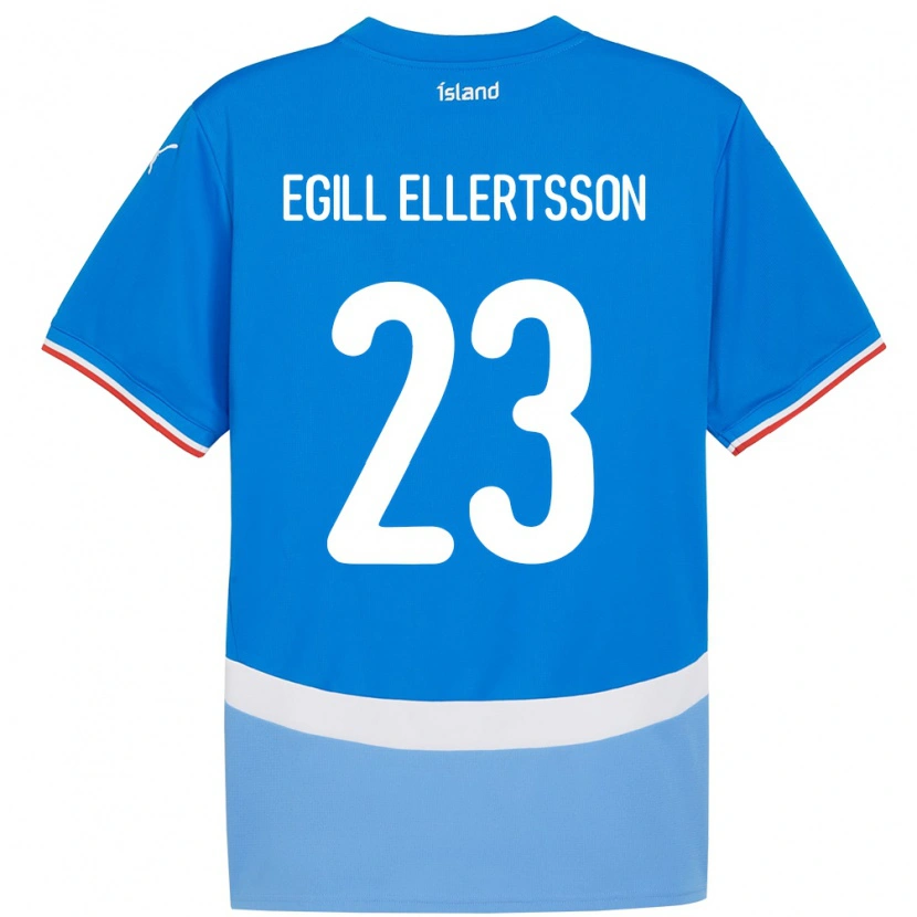 Danxen Mann Island Mikael Egill Ellertsson #23 Blå Hjemmetrøye Drakt Trøye 24-26 Skjorter T-Skjorte