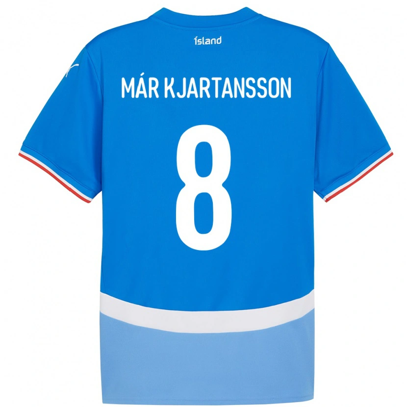 Danxen Mann Island Kjartan Már Kjartansson #8 Blå Hjemmetrøye Drakt Trøye 24-26 Skjorter T-Skjorte