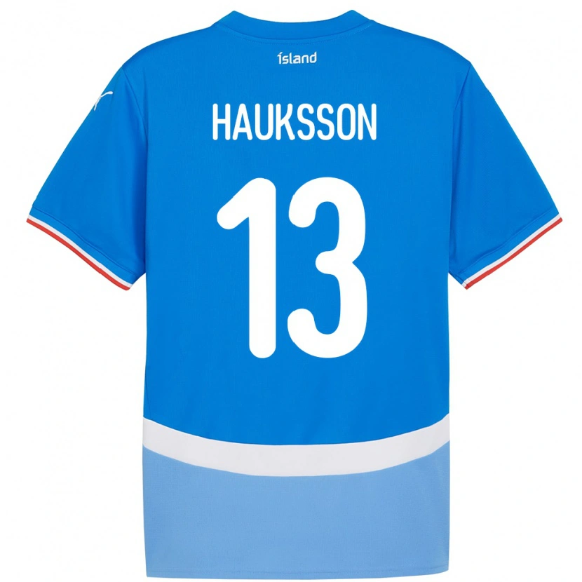 Danxen Mann Island Bjarki Hauksson #13 Blå Hjemmetrøye Drakt Trøye 24-26 Skjorter T-Skjorte