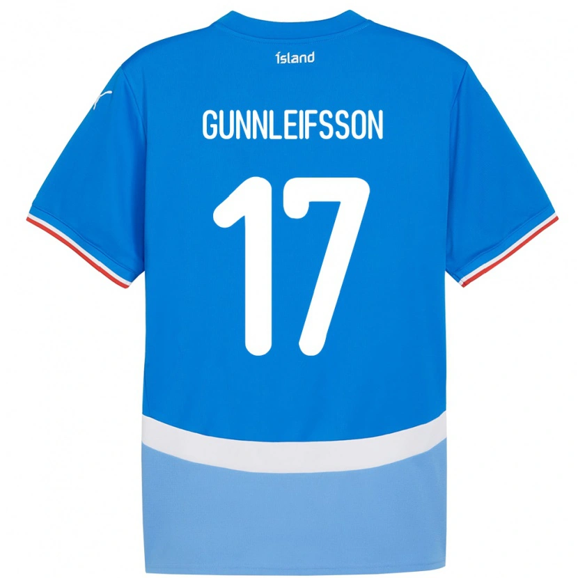 Danxen Mann Island Gunnleifur Orri Gunnleifsson #17 Blå Hjemmetrøye Drakt Trøye 24-26 Skjorter T-Skjorte
