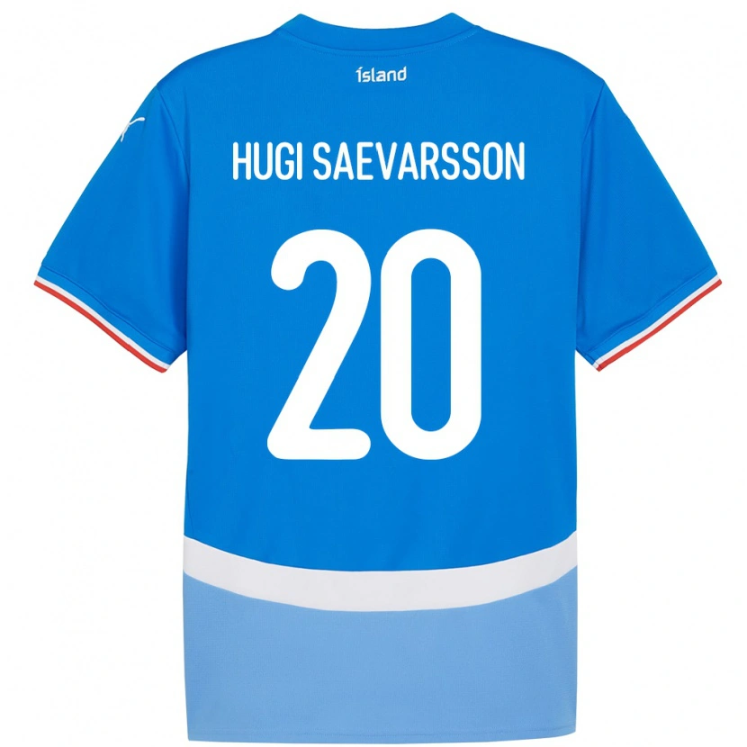 Danxen Mann Island Róbert Hugi Saevarsson #20 Blå Hjemmetrøye Drakt Trøye 24-26 Skjorter T-Skjorte