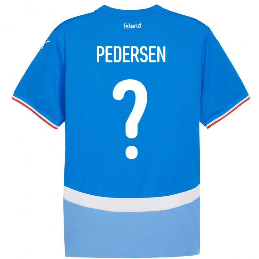 Danxen Mann Island Lára Pedersen #0 Blå Hjemmetrøye Drakt Trøye 24-26 Skjorter T-Skjorte