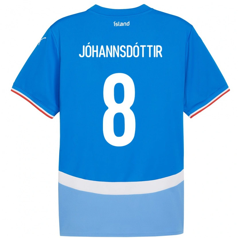 Danxen Mann Island Alexandra Jóhannsdóttir #8 Blå Hjemmetrøye Drakt Trøye 24-26 Skjorter T-Skjorte