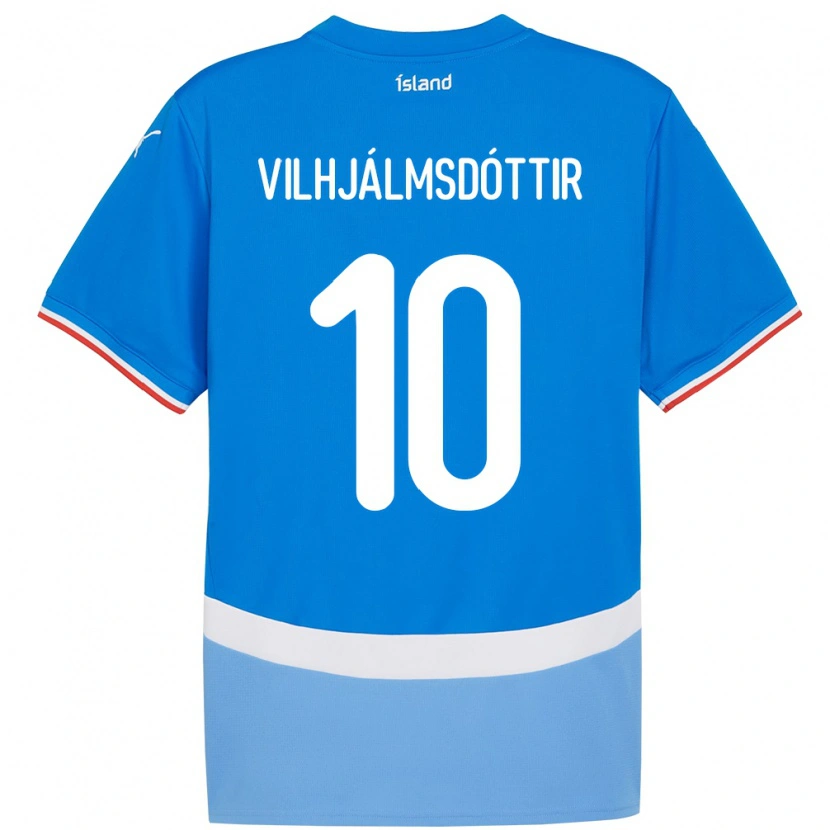 Danxen Mann Island Karólína Lea Vilhjálmsdóttir #10 Blå Hjemmetrøye Drakt Trøye 24-26 Skjorter T-Skjorte