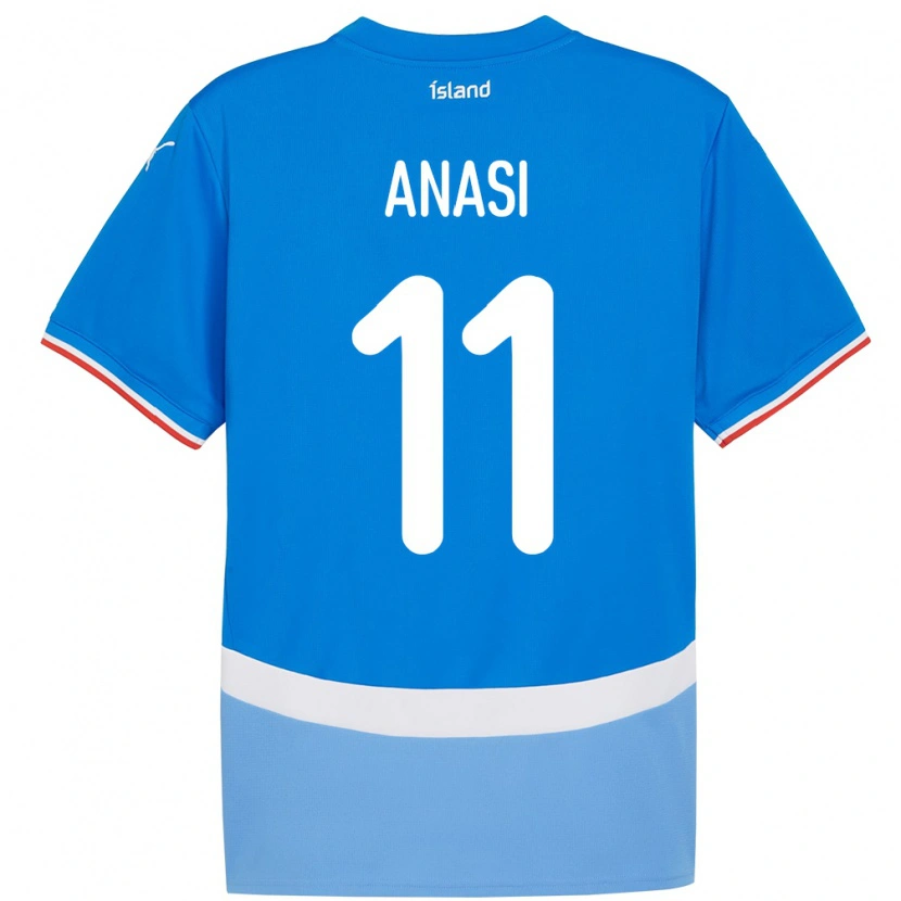 Danxen Mann Island Natasha Anasi #11 Blå Hjemmetrøye Drakt Trøye 24-26 Skjorter T-Skjorte