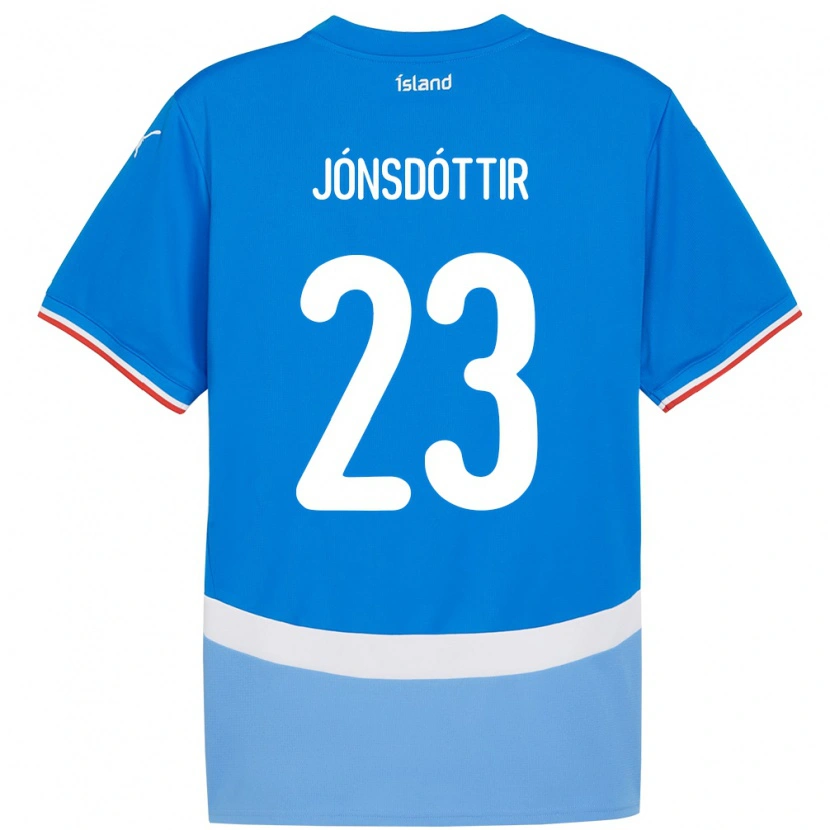 Danxen Mann Island Sveindís Jane Jónsdóttir #23 Blå Hjemmetrøye Drakt Trøye 24-26 Skjorter T-Skjorte