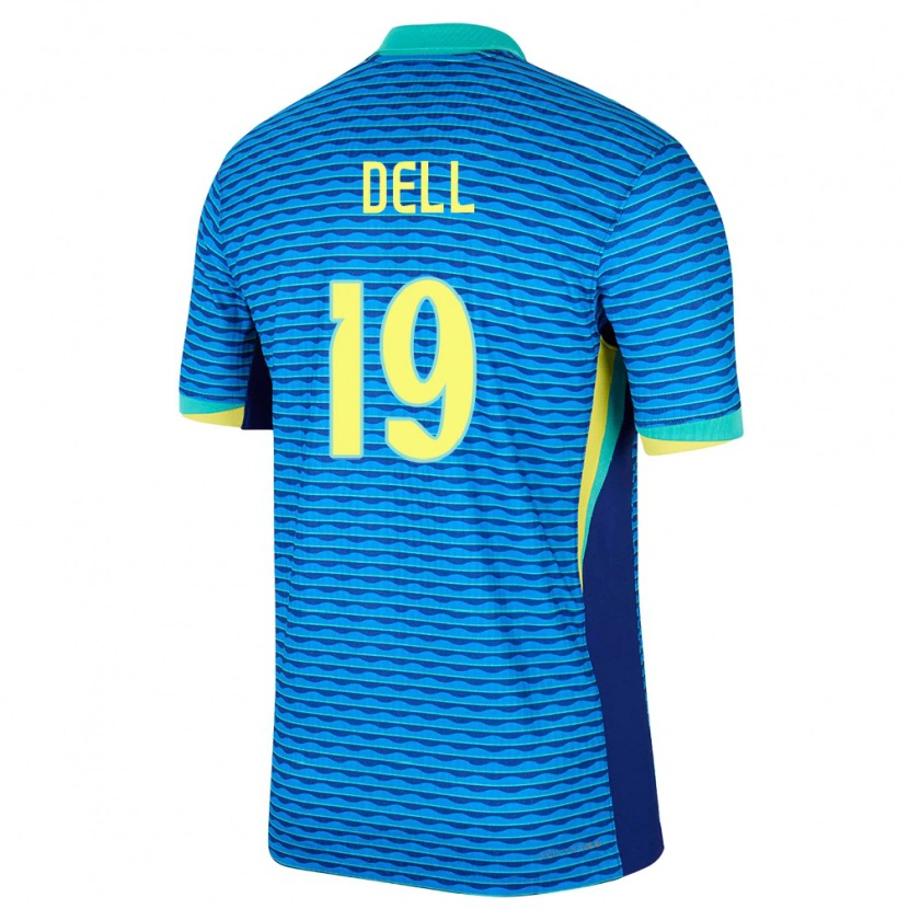 Danxen Mann Brasil Dell #19 Blå Bortetrøye Drakt Trøye 24-26 Skjorter T-Skjorte