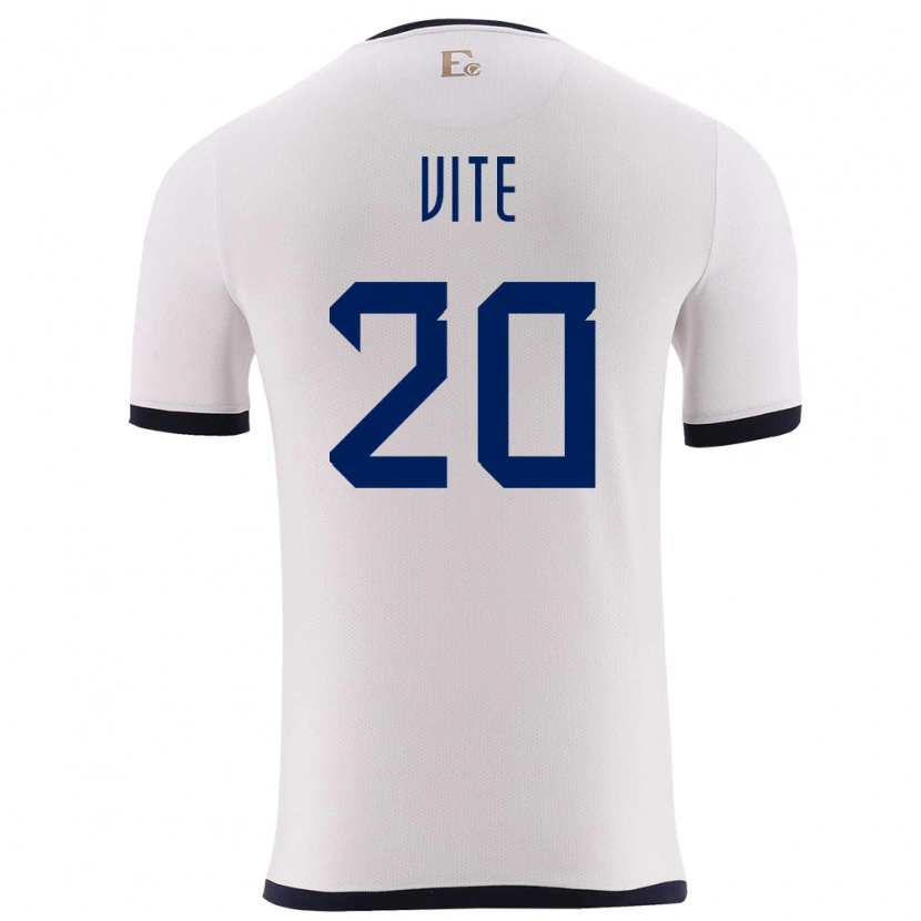 Danxen Mann Ecuador Pedro Vite #20 Hvit Bortetrøye Drakt Trøye 24-26 Skjorter T-Skjorte
