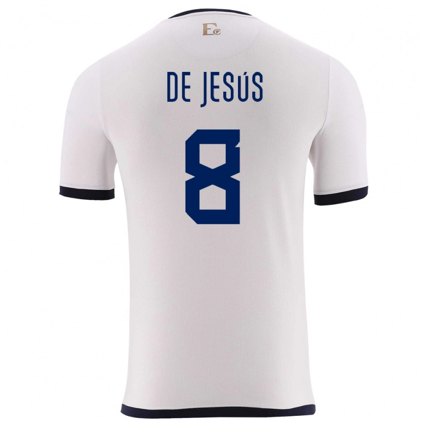 Danxen Mann Ecuador Geremy De Jesús #8 Hvit Bortetrøye Drakt Trøye 24-26 Skjorter T-Skjorte