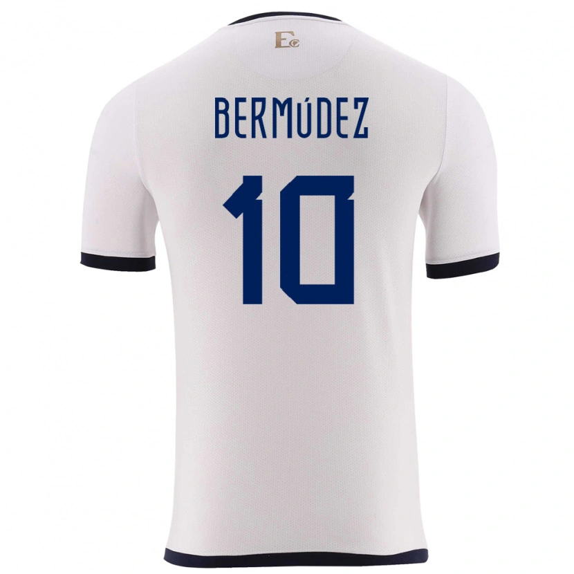 Danxen Mann Ecuador Michael Bermúdez #10 Hvit Bortetrøye Drakt Trøye 24-26 Skjorter T-Skjorte