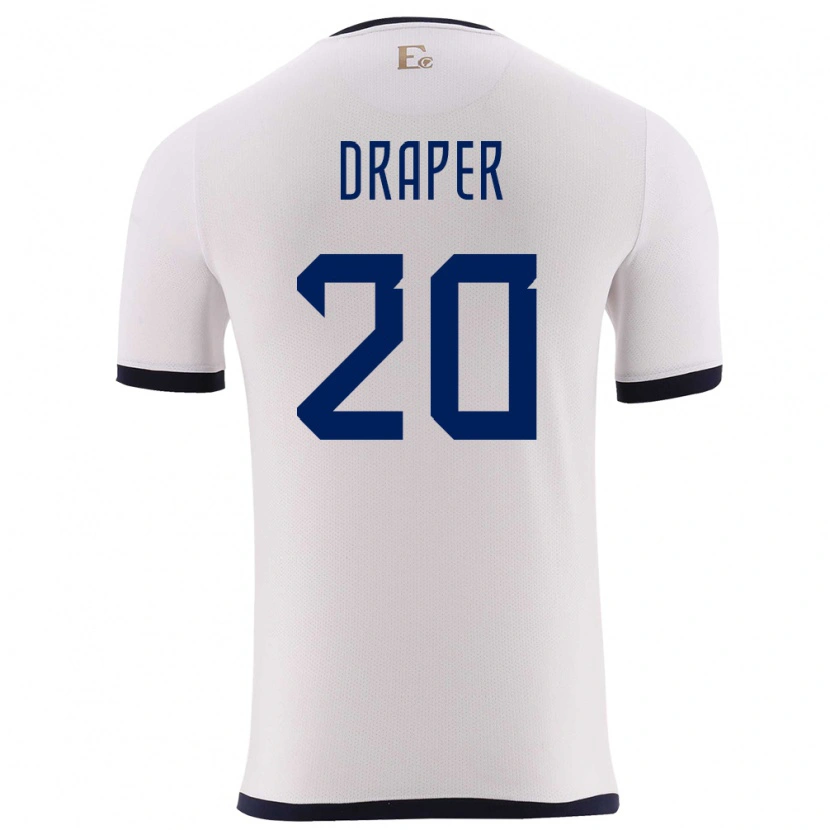Danxen Mann Ecuador Andrew Draper #20 Hvit Bortetrøye Drakt Trøye 24-26 Skjorter T-Skjorte
