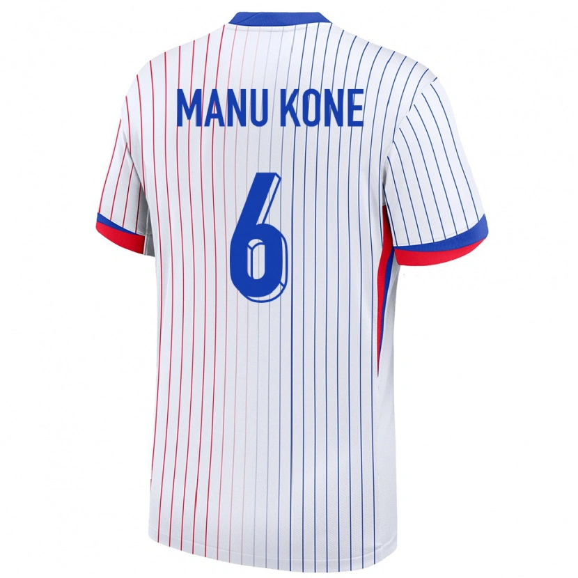 Danxen Mann Frankrike Manu Koné #6 Hvit Bortetrøye Drakt Trøye 24-26 Skjorter T-Skjorte