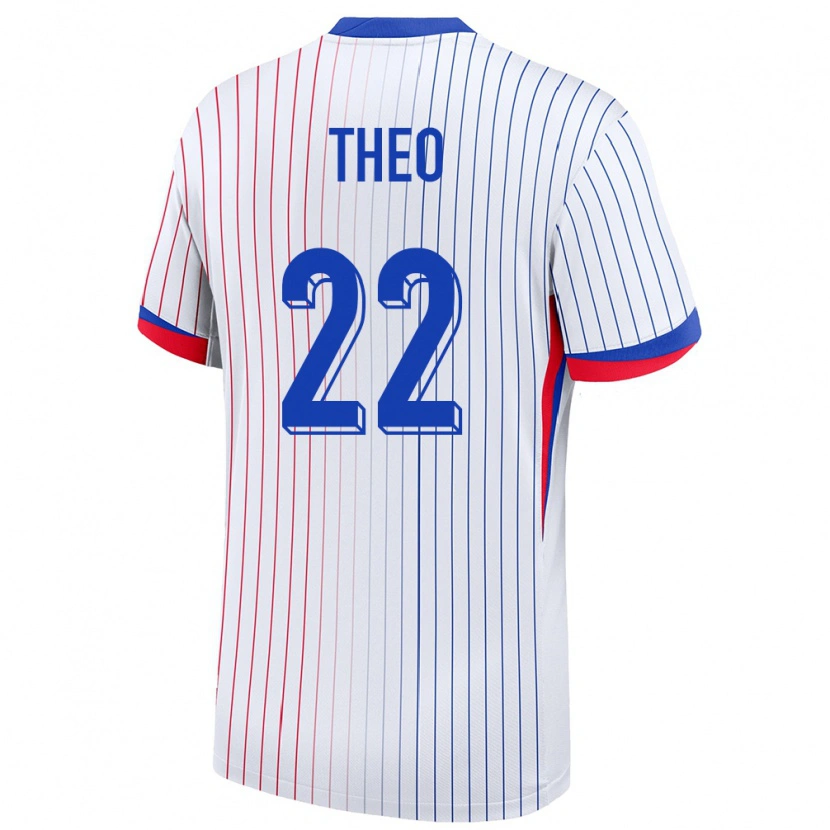 Danxen Mann Frankrike Theo Hernández #22 Hvit Bortetrøye Drakt Trøye 24-26 Skjorter T-Skjorte