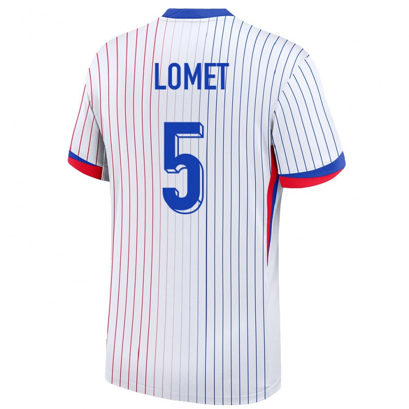 Danxen Mann Frankrike Ruben Lomet #5 Hvit Bortetrøye Drakt Trøye 24-26 Skjorter T-Skjorte