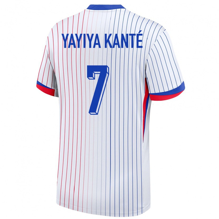 Danxen Mann Frankrike Ibrahim Yayiya Kanté #7 Hvit Bortetrøye Drakt Trøye 24-26 Skjorter T-Skjorte