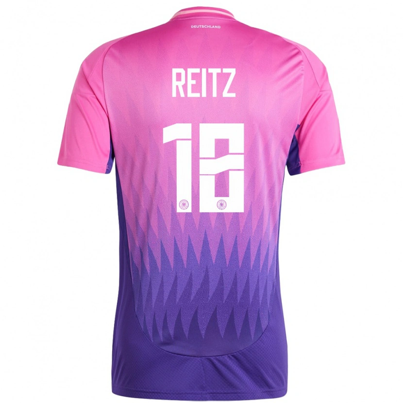Danxen Mann Tyskland Rocco Reitz #18 Rosa Lilla Bortetrøye Drakt Trøye 24-26 Skjorter T-Skjorte