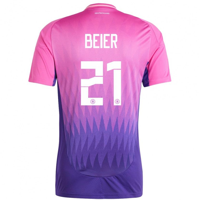 Danxen Mann Tyskland Maximilian Beier #21 Rosa Lilla Bortetrøye Drakt Trøye 24-26 Skjorter T-Skjorte