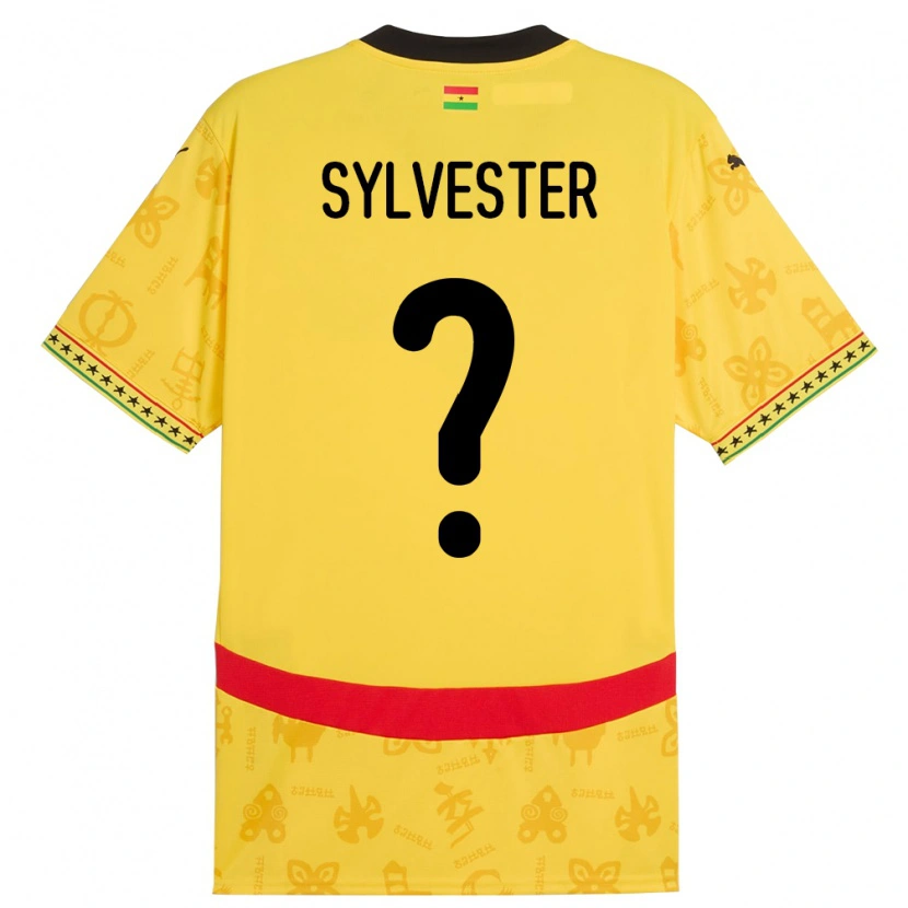 Danxen Mann Ghana Simba Sylvester #0 Gul Bortetrøye Drakt Trøye 24-26 Skjorter T-Skjorte
