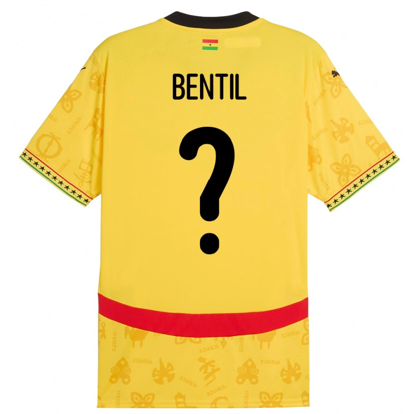 Danxen Mann Ghana Godwin Bentil #0 Gul Bortetrøye Drakt Trøye 24-26 Skjorter T-Skjorte