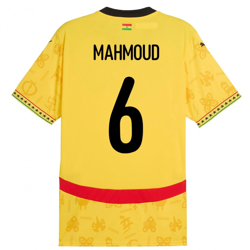 Danxen Mann Ghana Mohaison Mahmoud #6 Gul Bortetrøye Drakt Trøye 24-26 Skjorter T-Skjorte