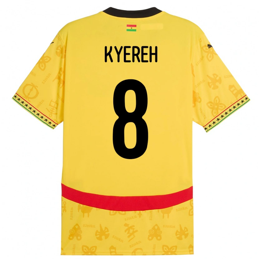 Danxen Mann Ghana Daniel-Kofi Kyereh #8 Gul Bortetrøye Drakt Trøye 24-26 Skjorter T-Skjorte